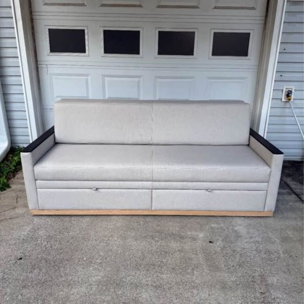 Herman Miller Nemschoff SleepOver Flop Sofa Sleeper Couch w/ Storage Drawers - L